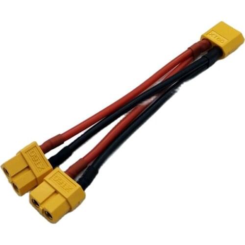 10CM 14awg silicone XT60 Female Parallel Connector Cable Extension Y Splitter XT60 Parallel Cable 5pcs/lot