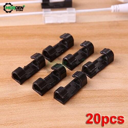 20Pcs Self Stick Wire Organizer Line Cable Clip Buckle Clamp Fixer Fastener Holder Data Telephone Line Winder Dropship