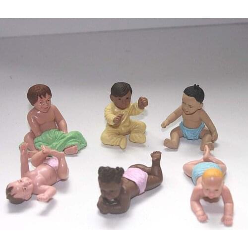 6pcs/ a lot5cm Original safari bulks mini pocket baby cute baby doll desk decoration 031501