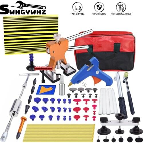 60 Pcs Car Body Paintless Repair Removal Tools Automotive Door Ding Dent Silde Hammer Glue Puller Repair Starter Set