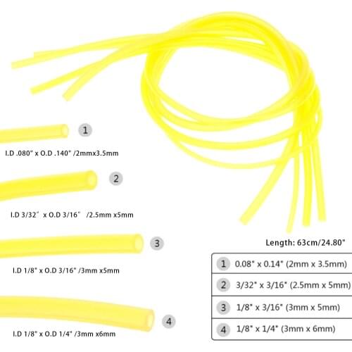 4 Sizes Petrol Fuel Gas Line Pipe Hose Tube For Trimmer Chainsaw Blower Tools IDxOD 3/32"3/16"1/8"1/4"
