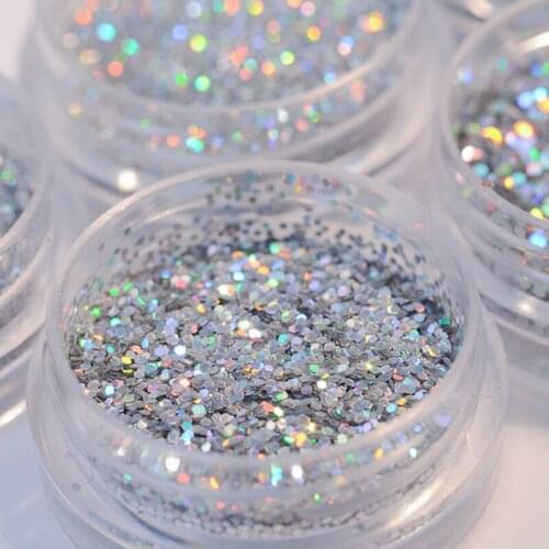 Bling 0.2-0.8mm Sequins Nail Glitter Powder Laser Holographic Silver Gold DIY Holo thinShiny Manicure Nail Art Powder Dust Decor