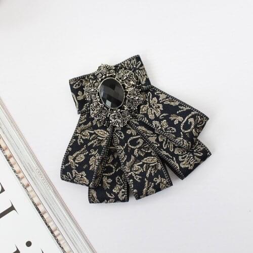 British Men Wedding Business Neck Collar Shirt Bow Tie Women Party Handmade Bling Alloy Rhinestone Butterfly Floral Dress Bowtie