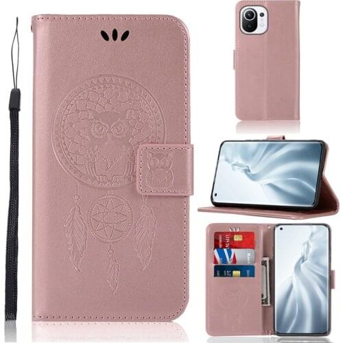 Phone Bag Case For Xiaomi Mi 11 Cover Owl Flip PU Leather Wallet Case For Xiaomi Mi 11 Case For Xiaomi Mi 11 Full Bag Case 6.81"
