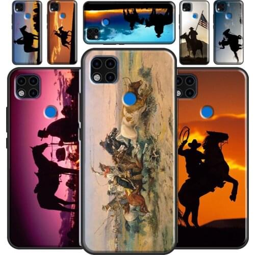 Sunset Cowboy Horse Phone Case For Xiaomi Redmi Note 10 Pro Note 7 8 8T 9S 9A 9C 9T K40 7A 8A Note 9 Pro Cover