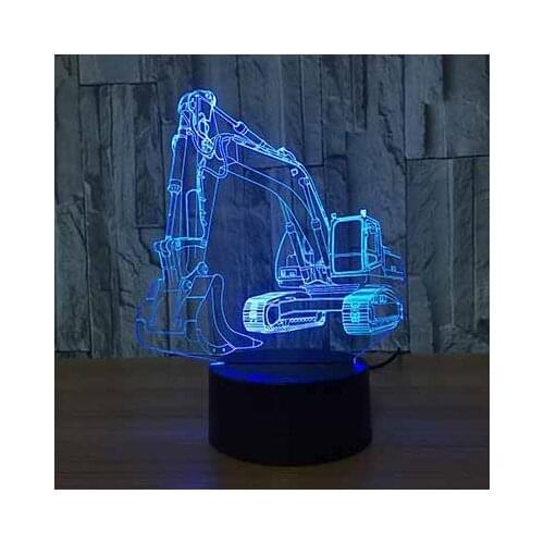 Colorful car model 3D children vision 7-color LED night light touch Usb desktop creative gift children sleep night light movemen
