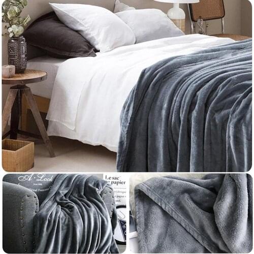 Flannel Fleece Blanket Thicken Microfiber Sofa Warm Bed Throw Blanket Cozy Couch Bed Super Soft Warm Blanket