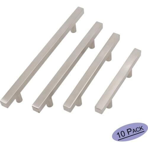 Goldenwarm Kitchen Cabinet Pulls Brushed Nickel Cabinet Hardware Cupboard Handles Stainless Steel Drawer Pulls Door Knobs 10Pack