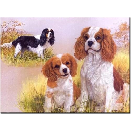 Cavalier King Charles Spaniel Dog Diy Diamond Painting Cross Stitch full square circle Diamond Embroidery cute pet puppyZP-3075