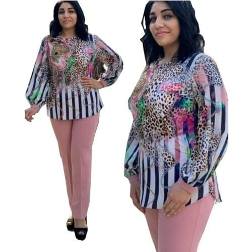 2 Piece Sets African Sets For Women New Print Elastic Bazin Baggy Pants Rock Style Dashiki Famous Suit Lady Outfits 2021