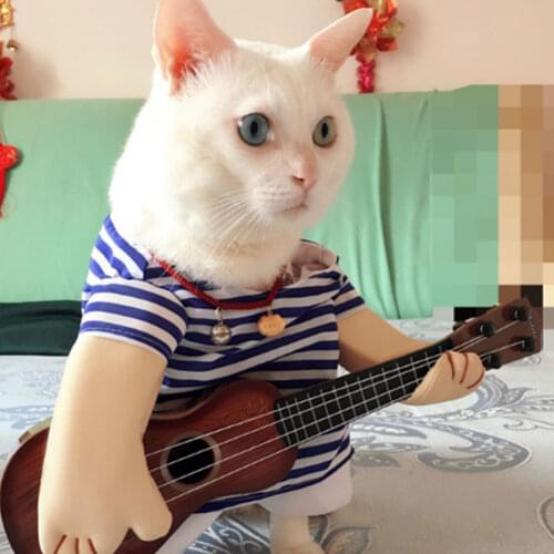 Funny Dog Cat Costumes Guitar Dog Guitar Cosplay Suit Pet Clothing Halloween Uniform Clothes For Puppy Dogs Costume For Pet