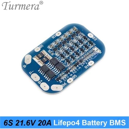 LiFePO4 BMS 6S 20A 19.2V 21.6V 32650 32700 lithium iron Battery Protected Board Moudle to Screwdriver and E-bike Battery Turmer