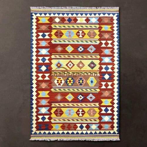 Morocco Eastern Mediterranean-style hand-woven wool rug/Kilim rug/carpet living room coffee table gc137-28