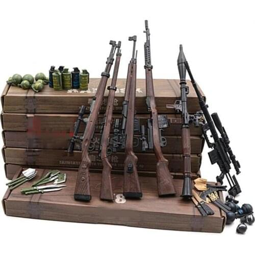 6Pcs/set 1:6 Soldiers Rifle Assembly Model Gun Building Accessories 98K Semi-automatic Rifle Plastic Toy A019