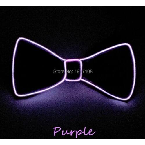 New Style DC-3V Sound Activated 10 Color Optional Light Up EL Bow Tie LED Neon Light For Night Wedding Party Decoration