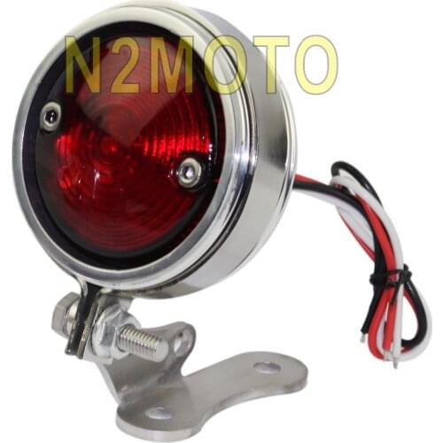 Custom Motorcycles Taillights Brake Light with Mini Pedestal Mount for Harley Bobber Cafe Racer Sliver