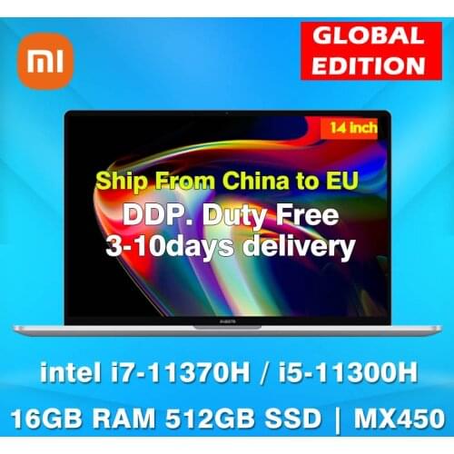 Global Version Xiaomi Pro 14 Laptop Intel Core i7-11370H/i5-11300H 16GB 512GB SSD Mi Notebook Windows 10 Pro 2.5K 120Hz Comput