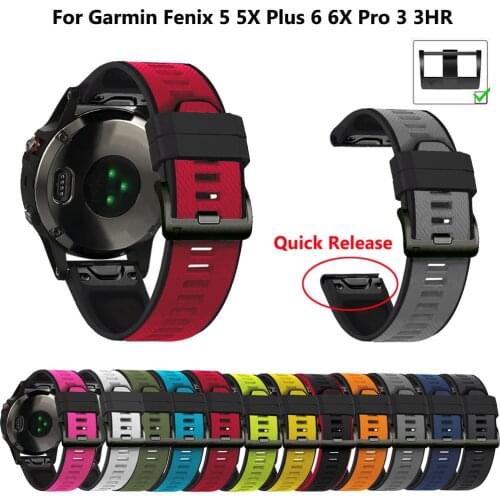 22 26mm Watchband Strap for Garmin Fenix 6 6X Pro 5X 5S Plus 3HR Watch Quick Release Silicone Band Strap For Forerunner 935 945