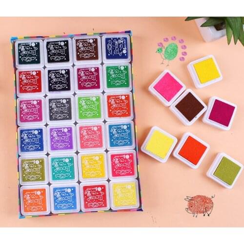 36 Colors Stamp Ink Pad Kids Children DIY Colorful Craft Ink pad Cartoon Rubber Stamps Inkpad for Scrapbooking Decoration