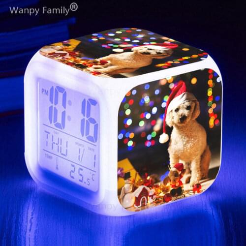 Love Rose Dog Alarm Clocks Glowing LED Color Change alarm clocks Kids Multifunctio toys digital alarm clocks