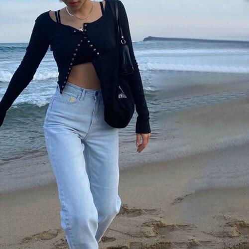 Sexy Women Shirts Long Sleeve U-neck Top Solid Casual Button Cardigan Top for Shopping Daily Wear Party Club Fashion 2020