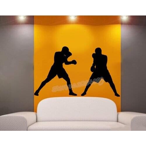Sport fighter kickboxing Boys wall decal Taekwondo Karate Martial Boxing Sparring sticker Sports Gym dorm art Mural EA960