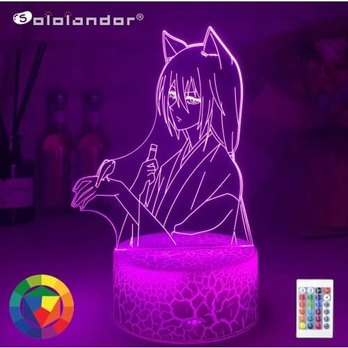 Newest Anime Led Light Kamisama Kiss Tomoe Figure for Bedroom Decor Night Lights Birthday Gift Room 3d Lamp Manga Kamisama Kiss