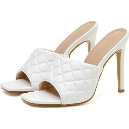 Thin High Heels Sandals Women Square Toe Slippers Summer Gladiator Sandals Ladies Outdoor Party Shoes