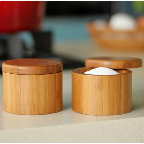 Wonderlife Spice Box Bamboo Spice Shaker Jar Sugar Salt Pepper Herb Toothpick Storage Bottle BBQ Box With Lid For Kitchen