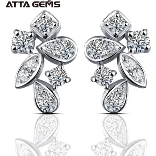New Arrivals Moissanite Diamond 925 Sterling Silver Stud Earrings Passed Diamond Test Moissanite Fine Jewelry for Women Gift