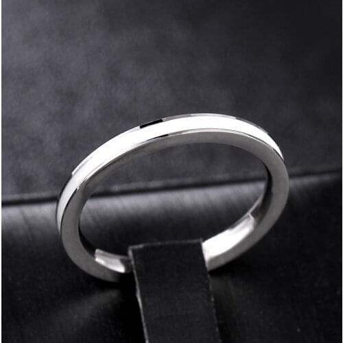 MANGOSKY 2mm Stainless Steel Ring for Women