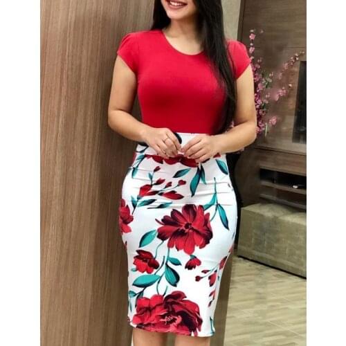 Women Summer Bodycon Dress 3XL Sexy Vintage Elegant Floral Pencil Dresses Party Dress Vestidos Plus Sizes