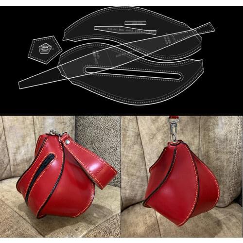 1Set Clear Acrylic Leather DIY handmade Lantern bag Pattern Sewing Template Tool 23*20cm