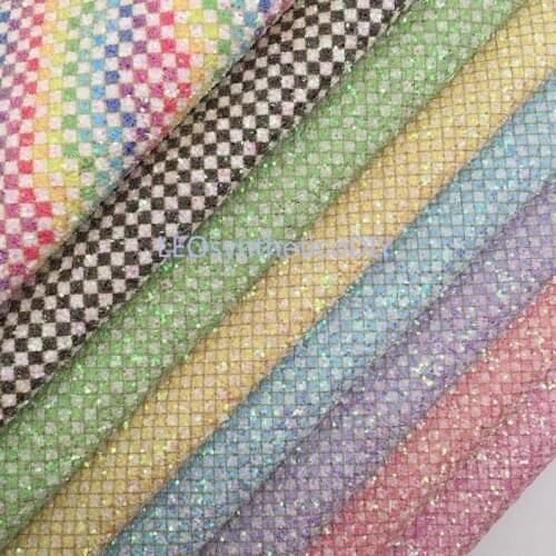 1PC 21X29CM Glitter Fabirc, Chunky Glitter Leather, Plaids Glitter Leather Sheets For Making Bows LEOsyntheticoDIY T366