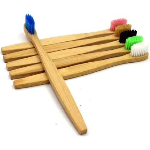 1 PC Bamboo Toothbrush Wholesale Green Wood Bamboo Toothbrush Oral Care Soft Bristle