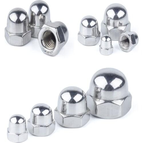 10Pcs M6 Stainless Steel Cap Nuts Round Head Cover Decorative Nut Metric Hex Nuts