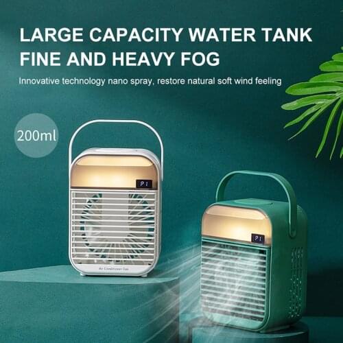 2021 Summer Creative USB Charging Personal Desk Mini Fan Portable Office Silent Electric Desktop Ice Fog Humidifying Fan