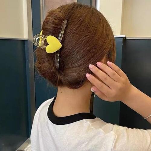 2021 Fashion Women Elegant Big Heart Hair Claws Sweet Candy Hair Clips Hairstyle Makeup Headband Hairpin Hair Accessories