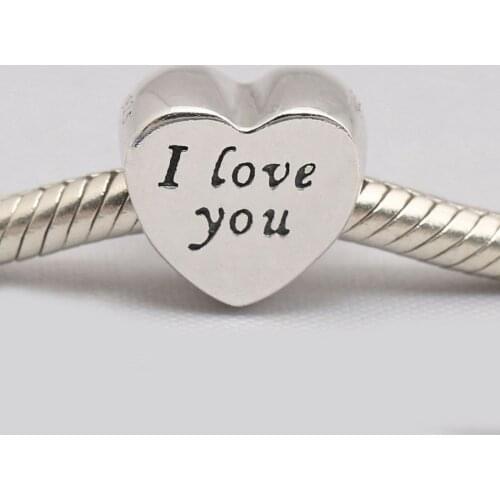 S925 Bead I Love You Charm fit Lady Bracelet DIY Jewelry