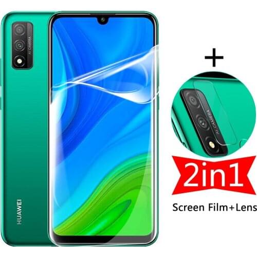2 in 1 Screen Hydrogel Film on for Huawei P Smart Z 2020 PSmart Plus Smart Pro 2019 + Camera Lens Protector Not Protective Glass