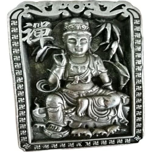 China Tibet silver Amulet Pendant Guanyin