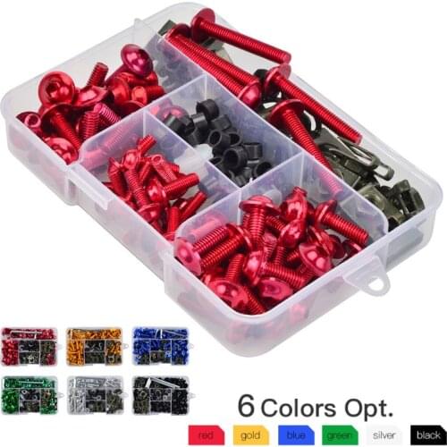 177PCS/Set CNC Alloy M6 M5 Fairing Bolts Kit Bodywork Screws Nut For Motorcycle 6 colors