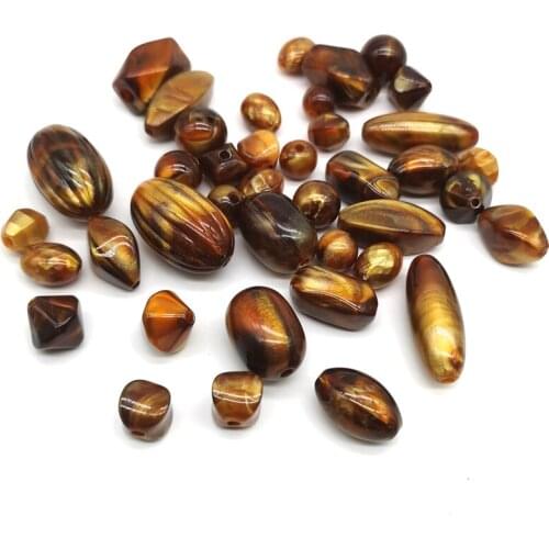 15 Styles Brown Beads Loose Spacer Beads for Making Jewelry DIY Bracelet Necklace, 30 gram/lot
