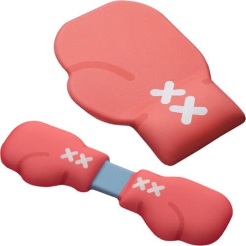 Red Boxing Glove Design Hand Wrist Rest Pad for Mechanical Gaming Keyboard PU Non-Slip Ergonomic Silicone Keyboard Tray