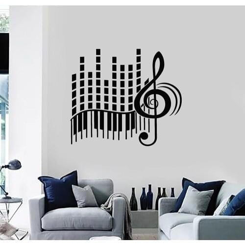 Love Music Vinyl Wall Decal Living Room Stereo Treble Clef Abstract Piano Large Wall Stickers Decoration Bedroom Art Mural W192