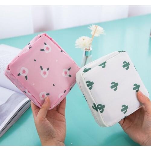 Storage Bags Lovely Women Sanitary Pad Organizer Purse Holder Napkin Towel Storage Bags Tampon Case Bag Sanitary Napkin Bags