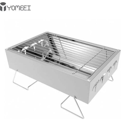 YOMEEI Stainless Steel BBQ Grill Mini BBQ Grill Portable Folding Barbecue Grill Home Camping Cooking Tool BBQ Accessories