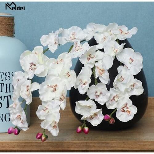 Fashion Orchidee Plants White Artificial Flowers DIY Fake Butterfly Orchid Silk Flowers Bouquets Phalaenopsis Wedding Home Decor