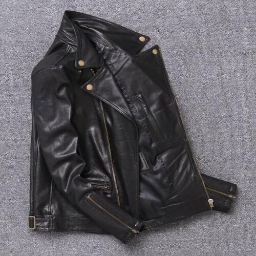 100% Natural Sheepskin Coat Men Autumn Spring Clothes 2020 Streetwear Genuine Leather Jacket Man Moto Biker Real Leather Coat 15
