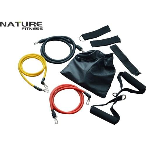 Set of 9 Pcs Natural Latex Resistance Bands for Yoga Pilates Crossfit Fitness Equipment and Strength Training Workout